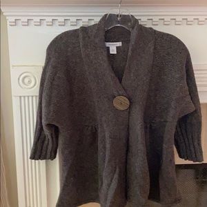 Sweater cardigan gray w oversized button closure
